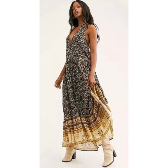 Spell & The Gypsy Collective x Free People S Dahlia Maxi Dress Brown Floral - Picture 1 of 13